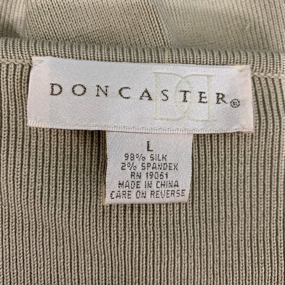 DONCASTER Large Silk STRETCH Cardigan Sweater - Picture 6 of 6